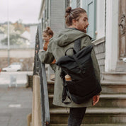 Großer Familienrucksack Hugo schwarz nachhaltig unisex.